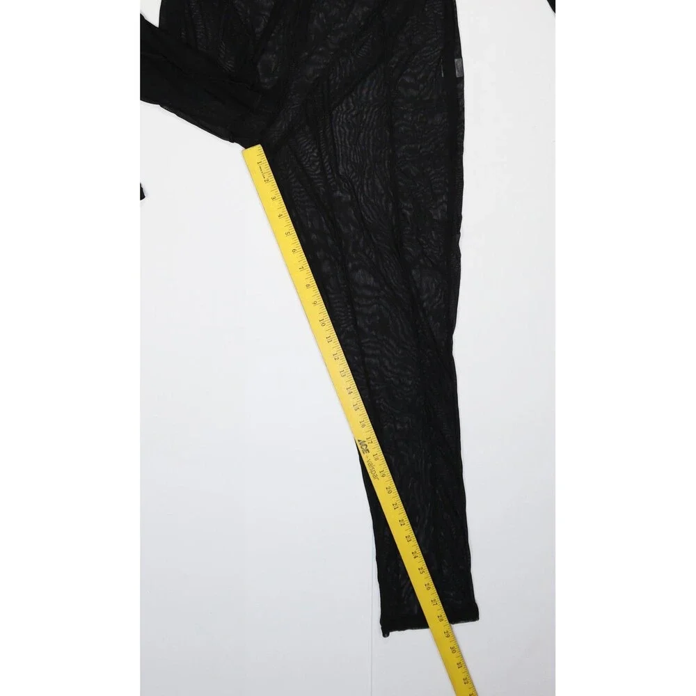 PRETTYLITTLETHING Catsuit Womens 16 Plus Black Sheer Animal Print Long Sleeve - Picture 5 of 10